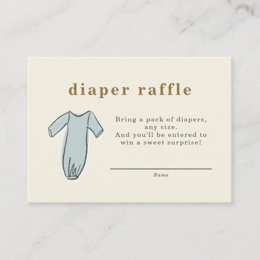 Baby Clothes Diaper Raffle Baby shower Informatiekaartje (Voorkant)