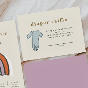Baby Clothes Diaper Raffle Baby shower Informatiekaartje