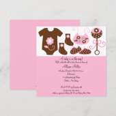 Baby Clothes Girl Baby shower Uitnodiging (Voorkant / Achterkant)