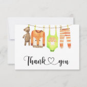 Baby Clothesline - bedankje Kaart (Voorkant)