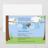 Baby Clothesline Blue BOY 5x7 Baby shower Kaart (Voorkant / Achterkant)