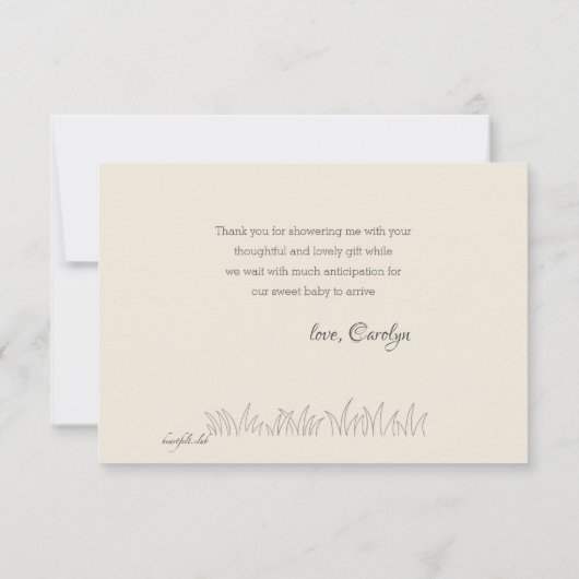 Baby Clothesline Dank u Notecard Kaart (Achterkant)