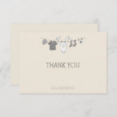 Baby Clothesline Dank u Notecard Kaart (Voorkant / Achterkant)