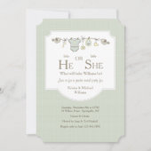 Baby Clothesline Gender onthullen Uitnodigingen (Voorkant)