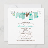 Baby Clothesline Geslacht Neutraal Baby shower Kaart (Voorkant)