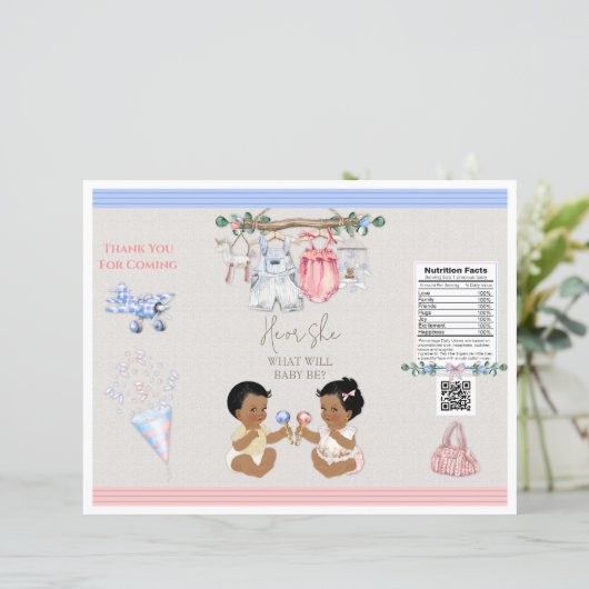 Baby Clothesline Geslacht onthullen Chip Bag (Staand voorkant)