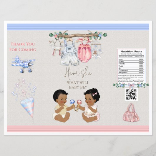 Baby Clothesline Geslacht onthullen Chip Bag (Voorkant)