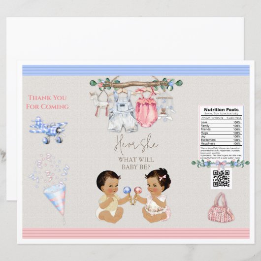 Baby Clothesline Geslacht onthullen Chip Bag (Voorkant / Achterkant)