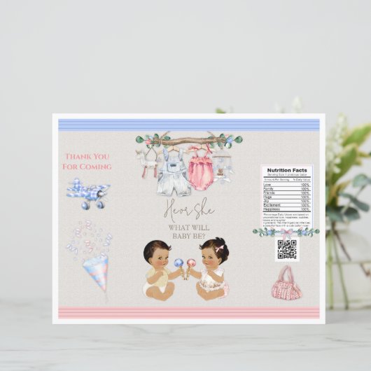 Baby Clothesline Geslacht onthullen Chip Bag (Staand voorkant)