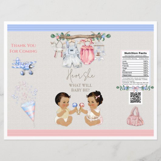 Baby Clothesline Geslacht onthullen Chip Bag (Voorkant)