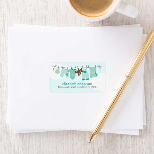 Baby Clothesline {groen} Etiket (Insitu)