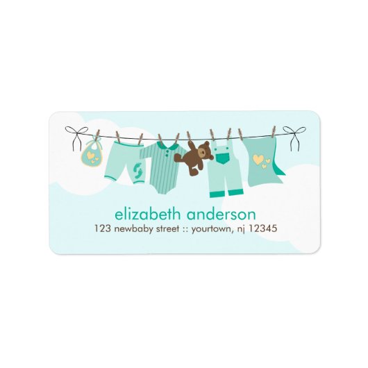 Baby Clothesline {groen} Etiket (Voorkant)