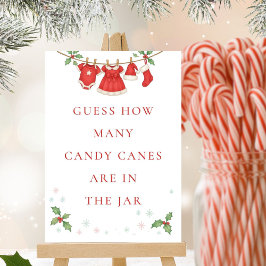 Baby Clothesline Guess How Many Shower Game sign Kaart