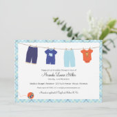 Baby Clothesline Invitation - Boy Kaart (Staand voorkant)