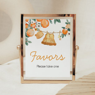 Baby Clothesline Oranje Fruit Baby shower Favors Poster