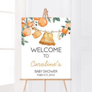 Baby Clothesline Oranje Fruit Baby shower Welkom Poster