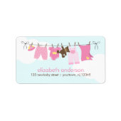 Baby Clothesline {pink} Etiket (Voorkant)