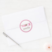 Baby Clothesline {pink} Ronde Sticker (Envelop)