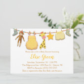 Baby Clothesline Shower-uitnodiging Kaart (Staand voorkant)