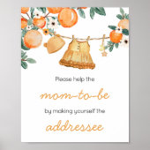 Baby Clothesline Sinaasappel Fruit Envelopstation Poster (Voorkant)