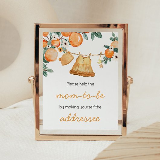 Baby Clothesline Sinaasappel Fruit Envelopstation Poster