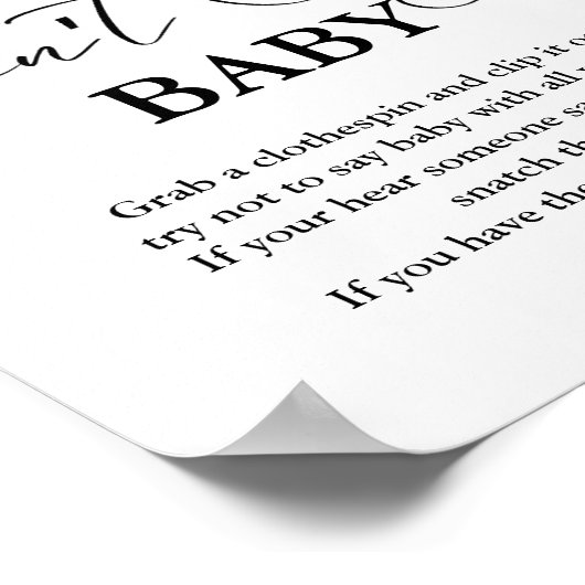 Baby Clothesline zegt niet het partijteken van bab Poster (Hoek)