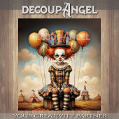 Baby Clown in Circus - Decoupage - Tissuepapier
