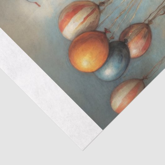 Baby Clown met ballonnen - Decoupage - Tissuepapier (Detail)