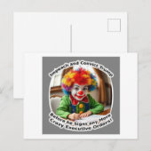 Baby-clown tekent uitvoeringsbevelen briefkaart (Voorkant / Achterkant)