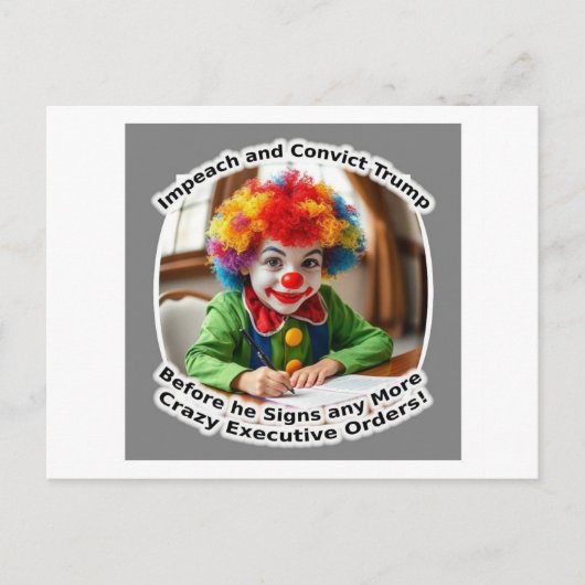 Baby-clown tekent uitvoeringsbevelen briefkaart (Voorkant)