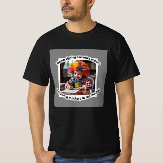 Baby-clown tekent uitvoeringsbevelen t-shirt (Voorkant)