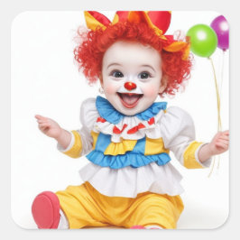 Baby Clown Vierkante Sticker