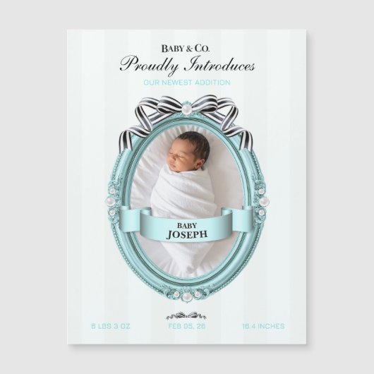 Baby & Co Birth Announcement Magnet (Voorkant)