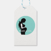 BABY & CO. Blauwgroen Blauw Baby shower Party Gift Cadeaulabel (Voorkant)