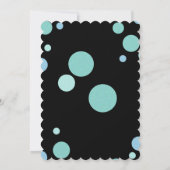 BABY & CO Blauwgroen Blauw & Zwart Polka Dot Party Kaart (Achterkant)