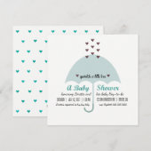 BABY & CO Blue en roze Baby shower Sprinkle Party Kaart (Voorkant / Achterkant)