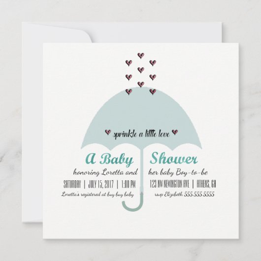 BABY & CO Blue en roze Baby shower Sprinkle Party Kaart (Voorkant)