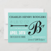 BABY & CO Boy Geboorteaankondiging Kaart (Achterkant)