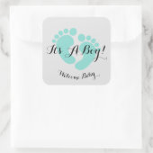 BABY & CO Het is een Boy Baby shower Sprinkle Part Vierkante Sticker (Tas)