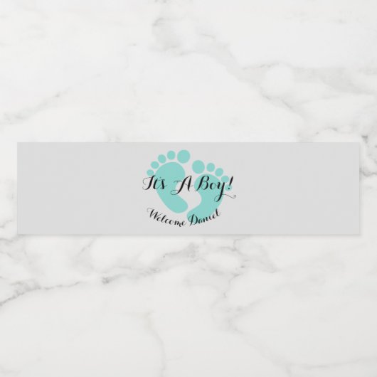 BABY & CO Het is een Jongen Vrije Partij Waterfles Etiket (Enkel label)