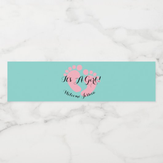 BABY & CO Het is een meisjesfeest Waterfles Etiket (Enkel label)