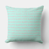 BABY & CO Love Baby Mint Blauwe & Roze Nursery Dec Kussen (Voorkant)