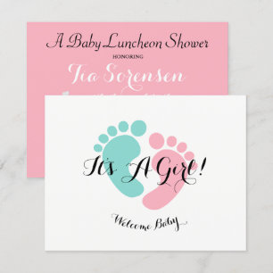 BABY & CO Roze Baby onthullen Baby shower Partij Kaart