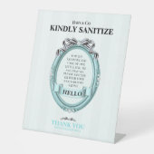 Baby & Co Sanitize Station Table Sign Reclamebord Met Voetstuk (Voorkant)