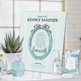 Baby & Co Sanitize Station Table Sign Reclamebord Met Voetstuk