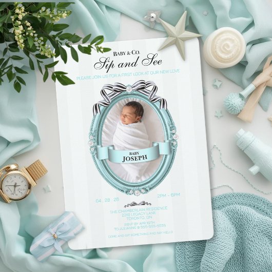 Baby & Co Sip and See Invitation Kaart
