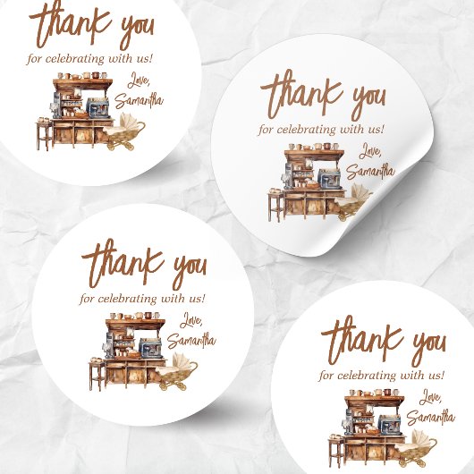 Baby Coffee Baby shower Ronde Sticker