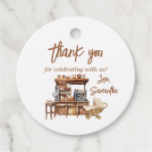 Baby Coffee Baby shower Round Bedankjes Labels (Voorkant)