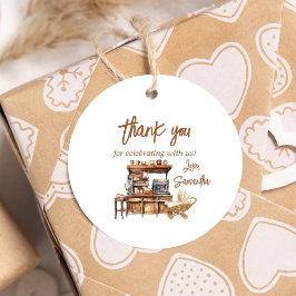 Baby Coffee Baby shower Round Bedankjes Labels