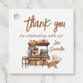 Baby Coffee Baby shower Square Bedankjes Labels (Voorkant)